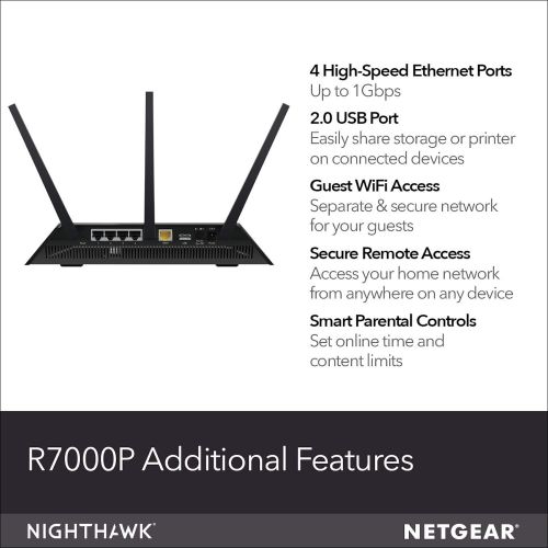  NETGEAR R6700 Nighthawk AC1750 Dual Band Smart WiFi Router, Gigabit Ethernet (R6700)
