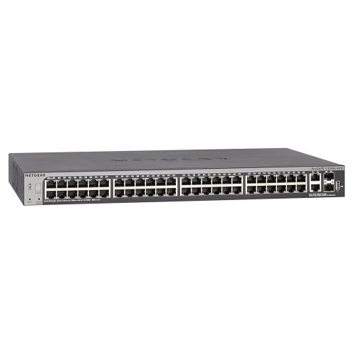  NETGEAR GS752TX-100NES 52-Port Smart Managed Pro Stackable Switch, 48GbE, 2 SFP+, 2 10GBASE-T, ProSAFE Lifetime Protection (GS752TX)