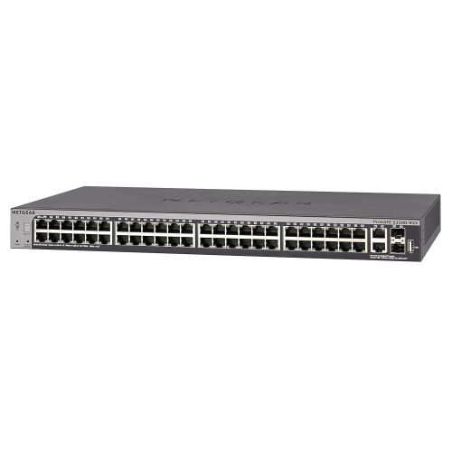  NETGEAR GS752TX-100NES 52-Port Smart Managed Pro Stackable Switch, 48GbE, 2 SFP+, 2 10GBASE-T, ProSAFE Lifetime Protection (GS752TX)