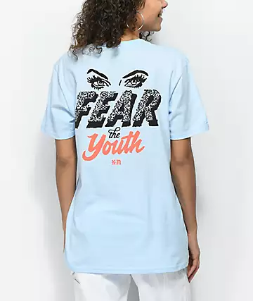 NEVER MADE Never Made Fear The Youth Light Blue T-Shrit