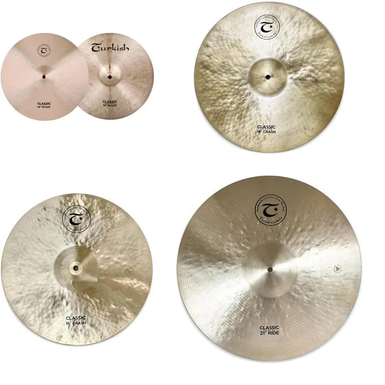 NEW
? Turkish Cymbals Classic Cymbal Pack - 14/16/18/21 inch