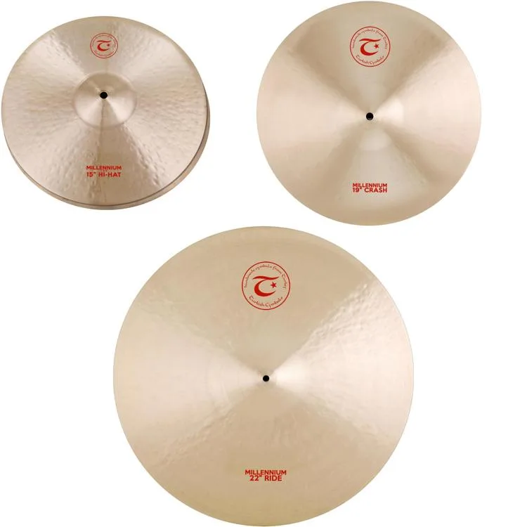 NEW
? Turkish Cymbals Millennium Cymbal Pack - 15/19/22 inch