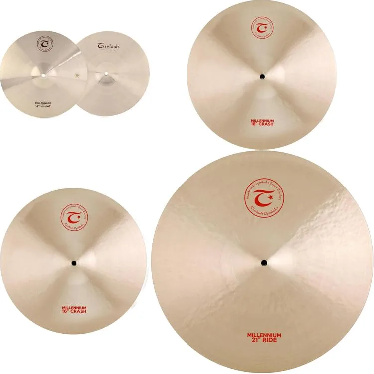 NEW
? Turkish Cymbals Millennium Cymbal Pack - 14/16/18/21 inch