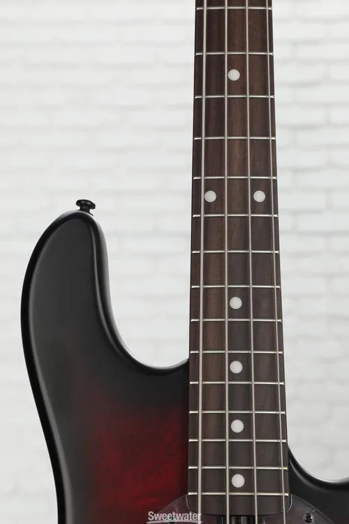  NEW
? Sterling By Music Man StingRay RAY34 Bass Guitar - Dark Scarlet Burst Satin