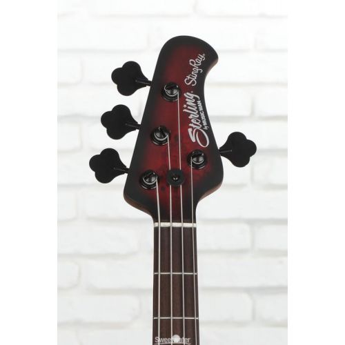  NEW
? Sterling By Music Man StingRay RAY34 Bass Guitar - Dark Scarlet Burst Satin