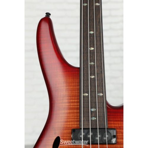  NEW
? Ibanez SR Bass Workshop Fretless Electric Bass - Brown Topaz Burst Low Gloss