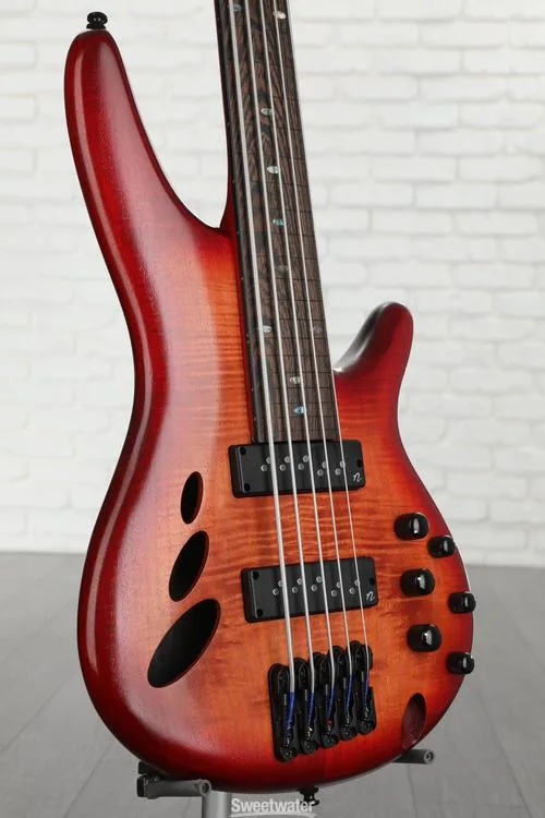  NEW
? Ibanez SR Bass Workshop Fretless 5-string Electric Bass - Brown Topaz Burst Low Gloss