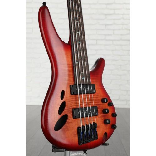  NEW
? Ibanez SR Bass Workshop Fretless 5-string Electric Bass - Brown Topaz Burst Low Gloss