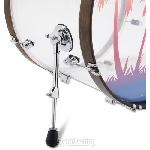  NEW
? PDP 25th-anniversary 4-piece Shell Pack - Clear Acrylic with Walnut-stained Hoops