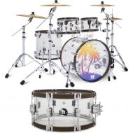 NEW
? PDP 25th-anniversary 5-piece Shell Pack (Matching Snare) - Clear Acrylic with Walnut-stained Hoops