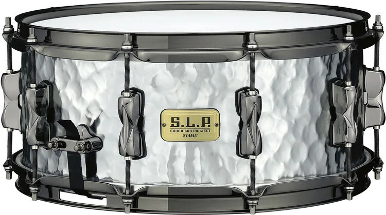  NEW
? Tama S.L.P. Expressive Hammered Steel Snare Drum - 6 x 14 inch - Glossy Finish with Black Nickel Hardware