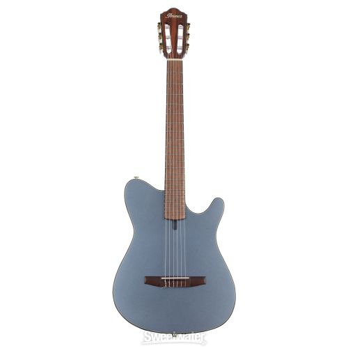  NEW
? Ibanez FRH10NIBF Thinline Nylon Acoustic-electric Guitar - Indigo Blue Metallic Flat