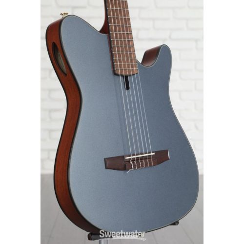  NEW
? Ibanez FRH10NIBF Thinline Nylon Acoustic-electric Guitar - Indigo Blue Metallic Flat