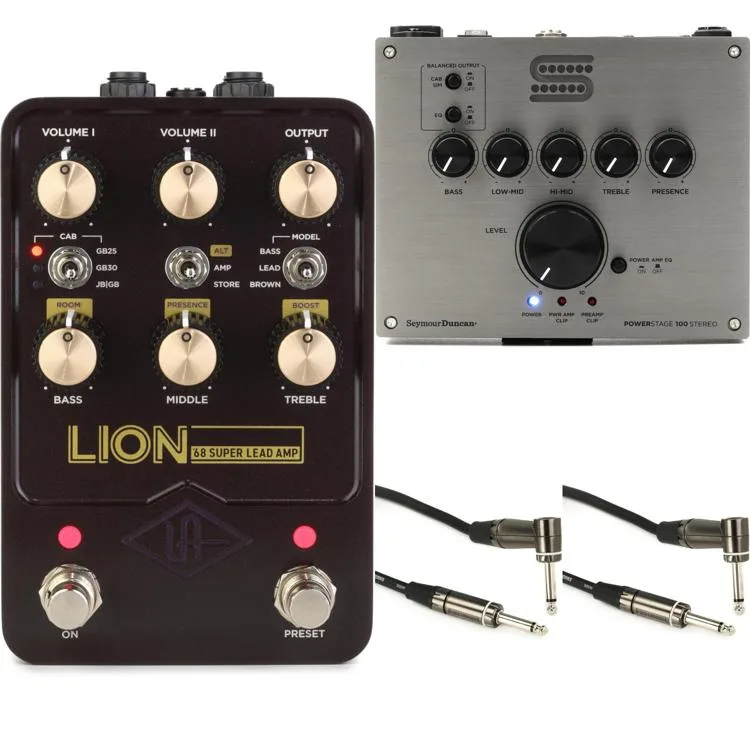 NEW
? Universal Audio UAFX Lion '68 Super Lead Amp Pedal and Seymour Duncan PowerStage 100 Stereo Bundle