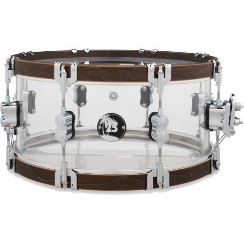  NEW
? PDP 25th-anniversary 5-piece Shell Pack Bundle - Clear Acrylic with Walnut-stained Hoops