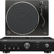 Denon DP-400 Premium Belt-drive Hi-fi Turntable and PMA-600NE Stereo Integrated Amplifier - Black