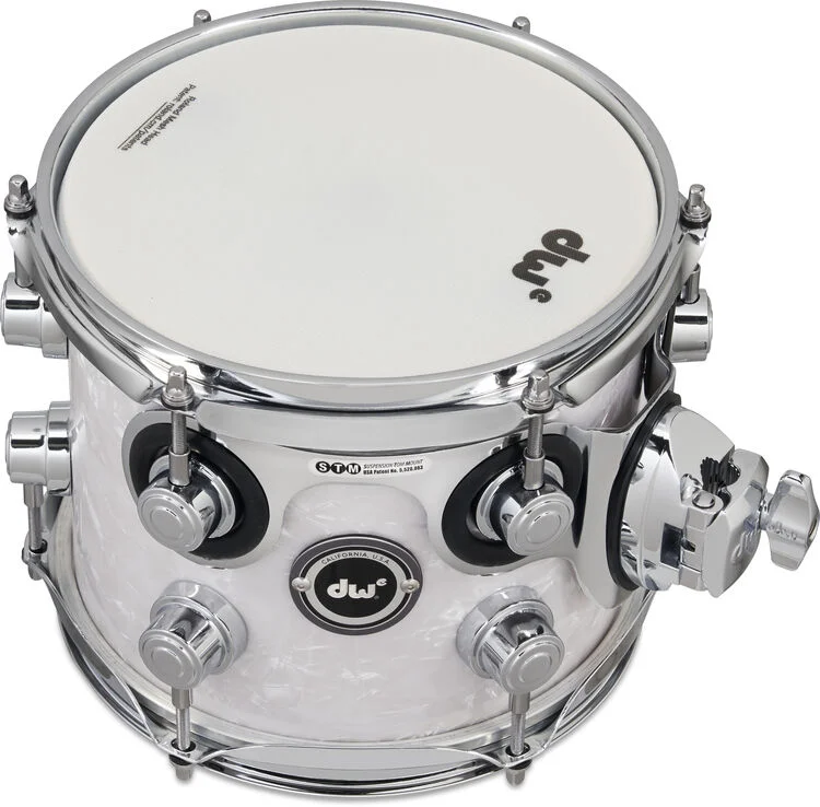  NEW
? DW DWe e33 Mounted Tom - 7 inch x 8 inch, White Marine Pearl FinishPly