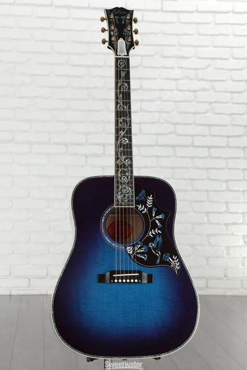  NEW
? Gibson Acoustic Hummingbird Ultima Acoustic Guitar - Viper Blue Burst, Sweetwater Exclusive