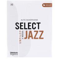 NEW
? D'Addario Organics Select Jazz Unfiled Alto Saxophone Reeds - 3 Soft (3-pack)