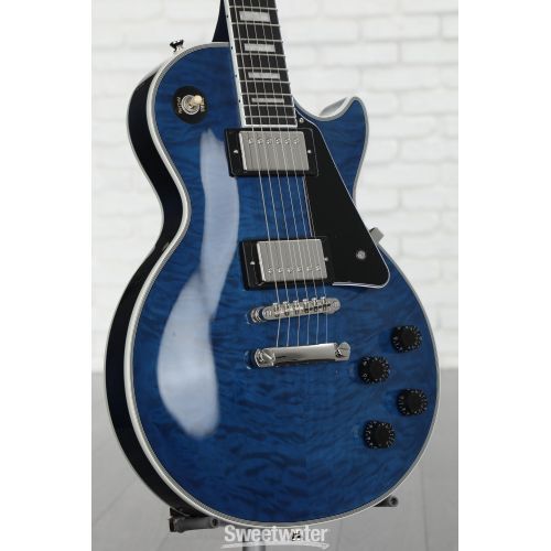  NEW
? Epiphone Les Paul Custom Electric Guitar - Viper Blue, Sweetwater Exclusive