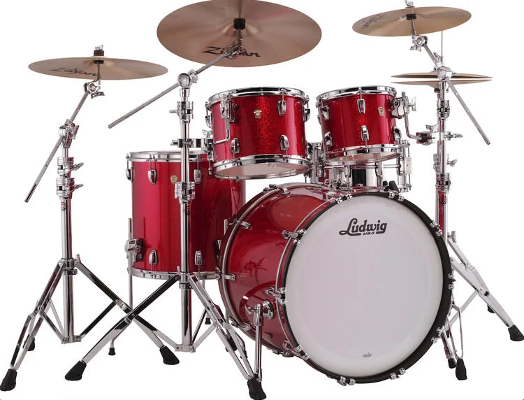  NEW
? Ludwig Classic Maple Mod 4-piece Shell Pack - Red Sparkle