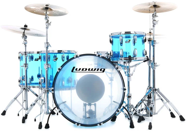  NEW
? Ludwig Vistalite Zep 4-piece Shell Pack - Blue