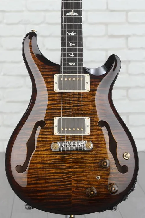 NEW
? PRS Hollowbody II Piezo Electric Guitar - Black Gold Wraparound Burst, 10-Top