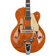 NEW
? Gretsch G6120TGQM-56 Limited-edition Quilt Classic Chet Atkins Hollowbody Electric Guitar with Bigsby - Roundup Orange Stain Lacquer