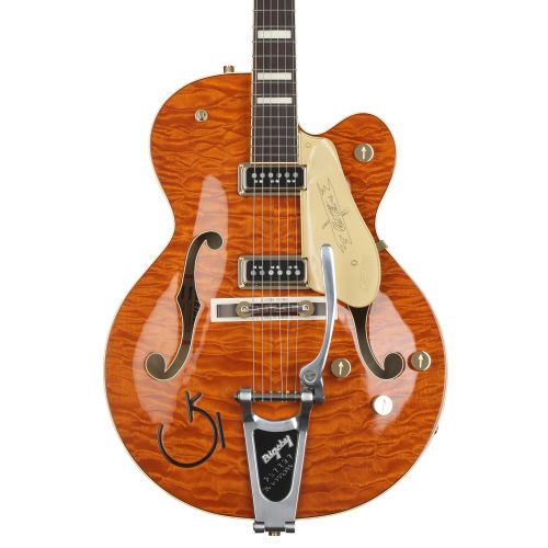  NEW
? Gretsch G6120TGQM-56 Limited-edition Quilt Classic Chet Atkins Hollowbody Electric Guitar with Bigsby - Roundup Orange Stain Lacquer