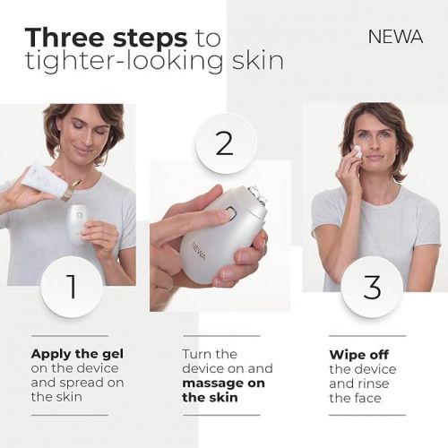  NEWA RF Wrinkle Reduction Device (Plug in) - FDA Cleared Skincare Tool for Facial Tightening. Boosts Collagen, Reduces Wrinkles. with 6 Months Gel Supply.