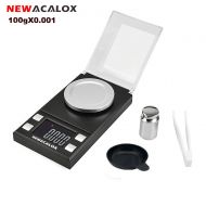 NEWACALOX 100 x 0.001g Digital Milligram Pocket Scale, High Sensitivity Portable Reloading Weighing Jewelry Gold and Gems MG Scale