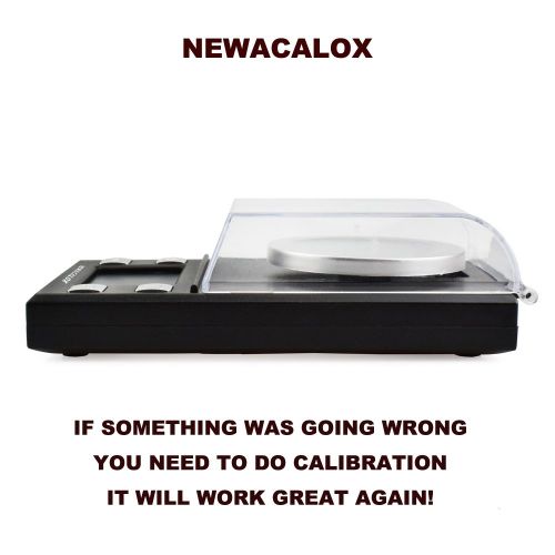  NEWACALOX 100 x 0.001g Digital Milligram Pocket Scale, High Sensitivity Portable Reloading Weighing Jewelry Gold and Gems MG Scale