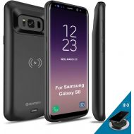 [아마존 핫딜]  [아마존핫딜]NEWDERY Upgraded Samsung Galaxy S8 Battery Case Qi Wireless Charging Compatible, 5000mAh Slim Rechargeable Extended Charger Case Compatible Samsung Galaxy S8 (2017)-(5.8 Inches Bla