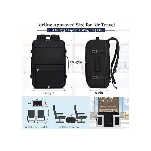  NEWHEY Carry on Backpack Large Travel Backpack 40L Flight Approved Personal Item Backpack Waterproof Casual Daypack Backpacks