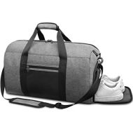 [아마존 핫딜]  [아마존핫딜]NEWHEY Sports Gym Bag Duffle Bag with Shoes Compartment Waterproof Travel Weekender Overnight Duffel Bag for Women Men 40L Grey