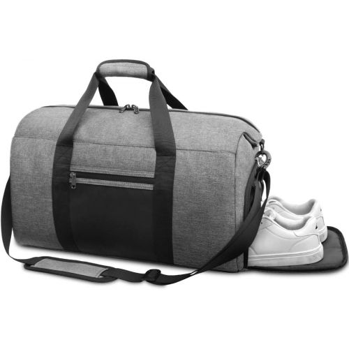  [아마존 핫딜]  [아마존핫딜]NEWHEY Sports Gym Bag Duffle Bag with Shoes Compartment Waterproof Travel Weekender Overnight Duffel Bag for Women Men 40L Grey