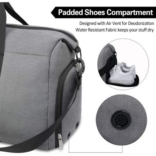  [아마존 핫딜]  [아마존핫딜]NEWHEY Sports Gym Bag Duffle Bag with Shoes Compartment Waterproof Travel Weekender Overnight Duffel Bag for Women Men 40L Grey