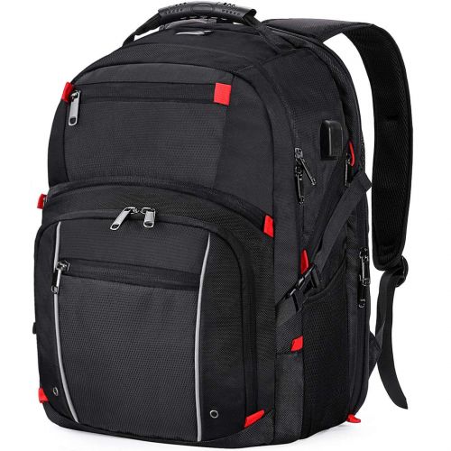  [아마존 핫딜]  [아마존핫딜]NEWHEY Laptop Rucksack Herren 17.3 Zoll Wasserdicht USB Ladeanschluss Business Computer Rucksacke Reiserucksack 17 15.6 Zoll gross Multifunktions Schulrucksack Schwarz