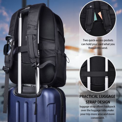  NEWHEY Laptop Backpack 17.3 Inch Travel Anti-Theft Waterproof School Backpack Business College Large Capacity Gaming Laptop Backpacks USB Charging Port for Men Women Black