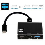 USB C Hub, NEWPOWER 3-in-1 Type C Hub, USB C to HDMI 4K@60Hz, USB 3.0 Ports, 100w USB-C Power Delivery, Portable for MacBook Pro, iMac Pro, XPS 13 and Other Type C Laptops and Phon