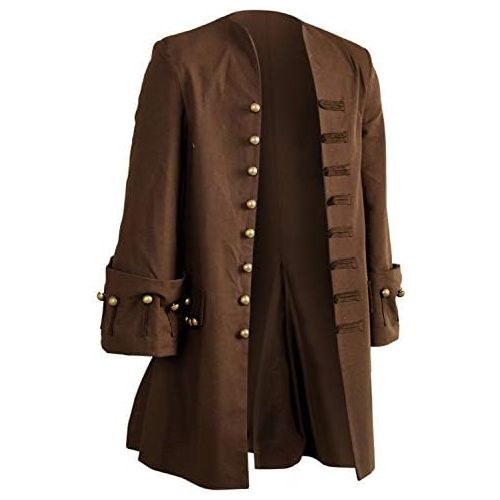  할로윈 용품NEWSAIL Mens Medieval Pirate Jacket Steampunk Coat Captain Adult Halloween Cosplay Costume