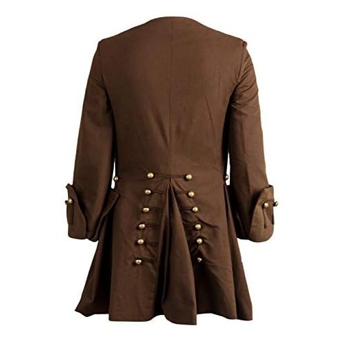  할로윈 용품NEWSAIL Mens Medieval Pirate Jacket Steampunk Coat Captain Adult Halloween Cosplay Costume