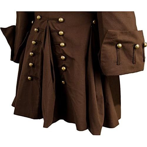  할로윈 용품NEWSAIL Mens Medieval Pirate Jacket Steampunk Coat Captain Adult Halloween Cosplay Costume