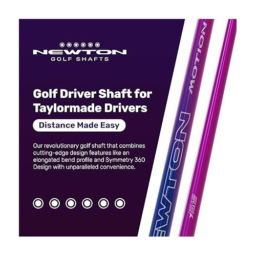  NEWTON Motion Golf Driver Shaft for Taylormade Drivers - All Swing Speeds, Maximize Ball Speed, Smoother Swings, Kinetic Storage, Symmetry360 Design, Tailored Bend for Effortless Play