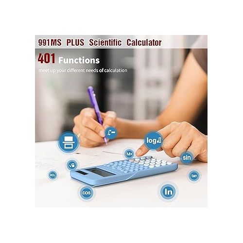  Scientific Calculator for Students, 2-Line Math Calculator with Dust Cover, Middle and High School Supplies for Sudents