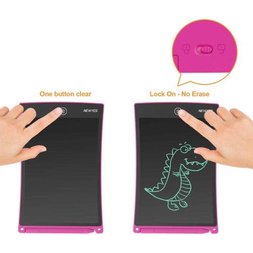  [아마존베스트]NEWYES Jot 8.5 Inch Doodle Pad Drawing Board LCD Writing Tablet with Lock Function for Note Taking eWriter Gifts for Kids Pink