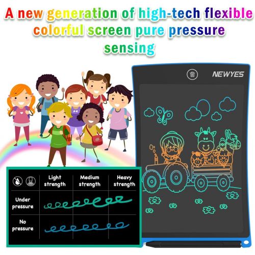  [아마존베스트]NEWYES 8.5 Inches Colorful Doodle Board LCD Screen Writing Tablet Magnetic Drawing Board Erasable Doodles Notepad Gifts for Ages 3+ Blue