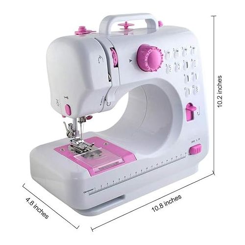  NEX Sewing Machine, Crafting Mending Machine, Children Present Portable with 12 Built-In Stitches