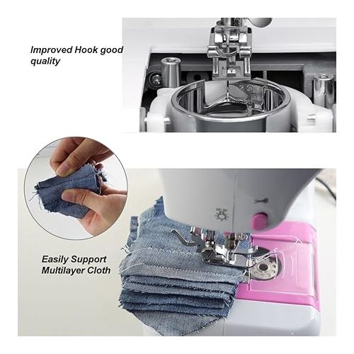  NEX Sewing Machine, Crafting Mending Machine, Children Present Portable with 12 Built-In Stitches