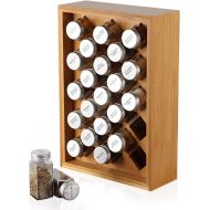 NEX Spice Rack Organizer, Bamboo Herb & Spice Shelf Stand Holder with 23 Glass Jars, 15.75 x 10.83 inches